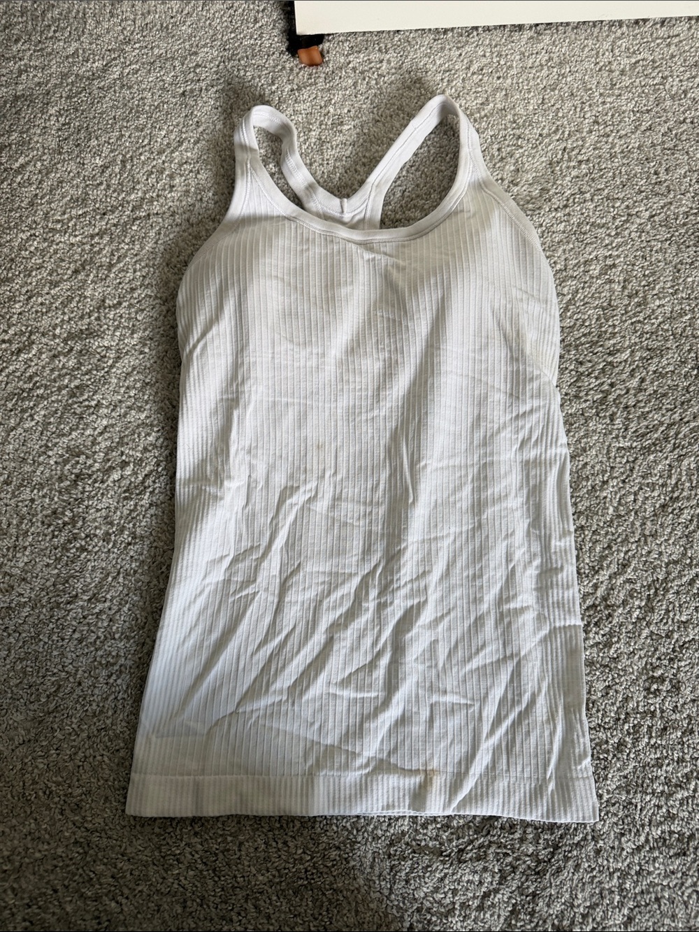 Lululemon Women’s White Ribbed Racerback Tank Top - Classic Fit